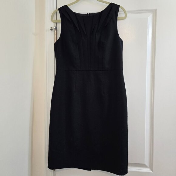 Ann Taylor Black Wool Blend Scoop Neck Sheath Dress - Picture 3 of 7